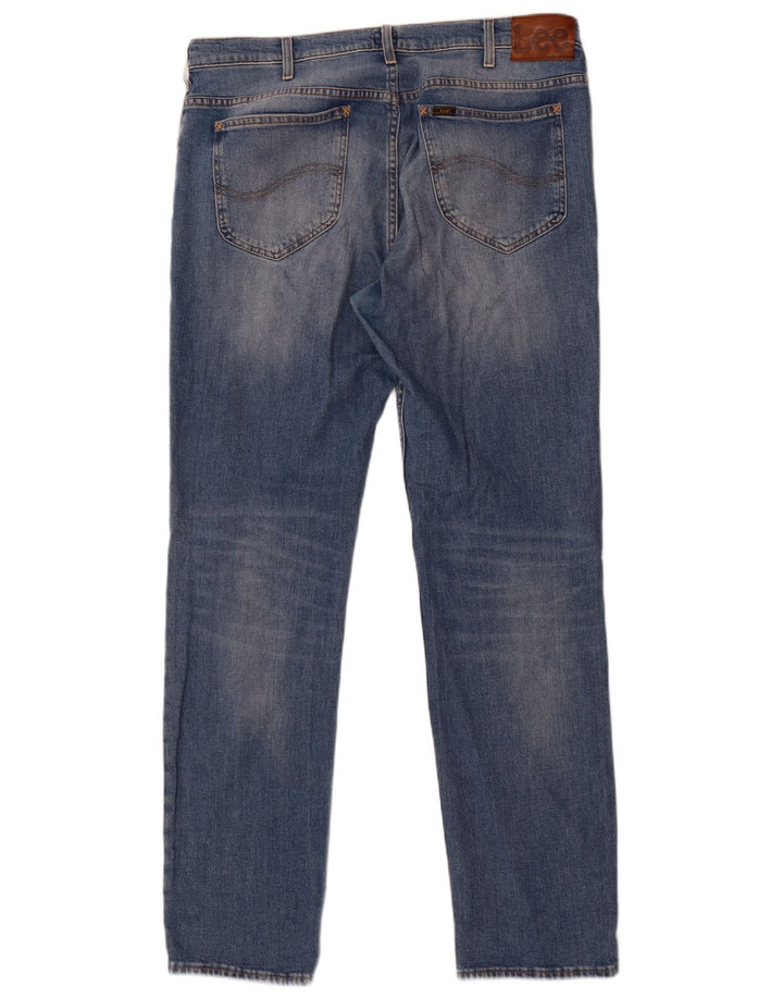 Lee Herre Rider Straight Jeans W36 L32 Blå Bomuld