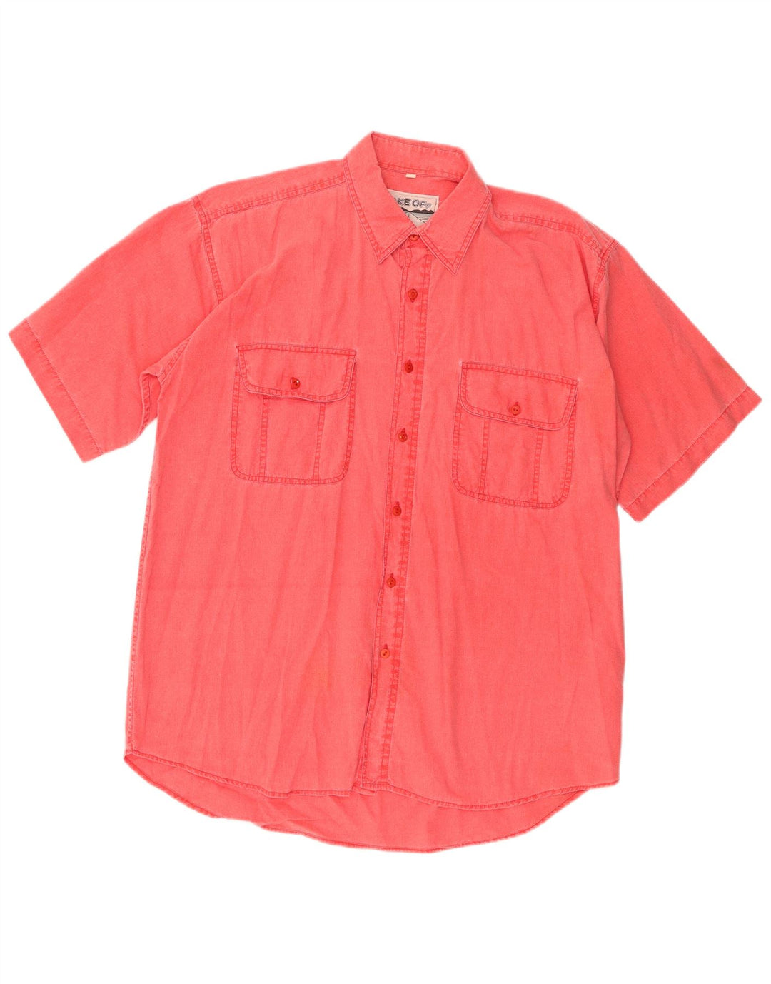 Vintage Herre Relaxed Fit skjorte Stor Pink Bomuld