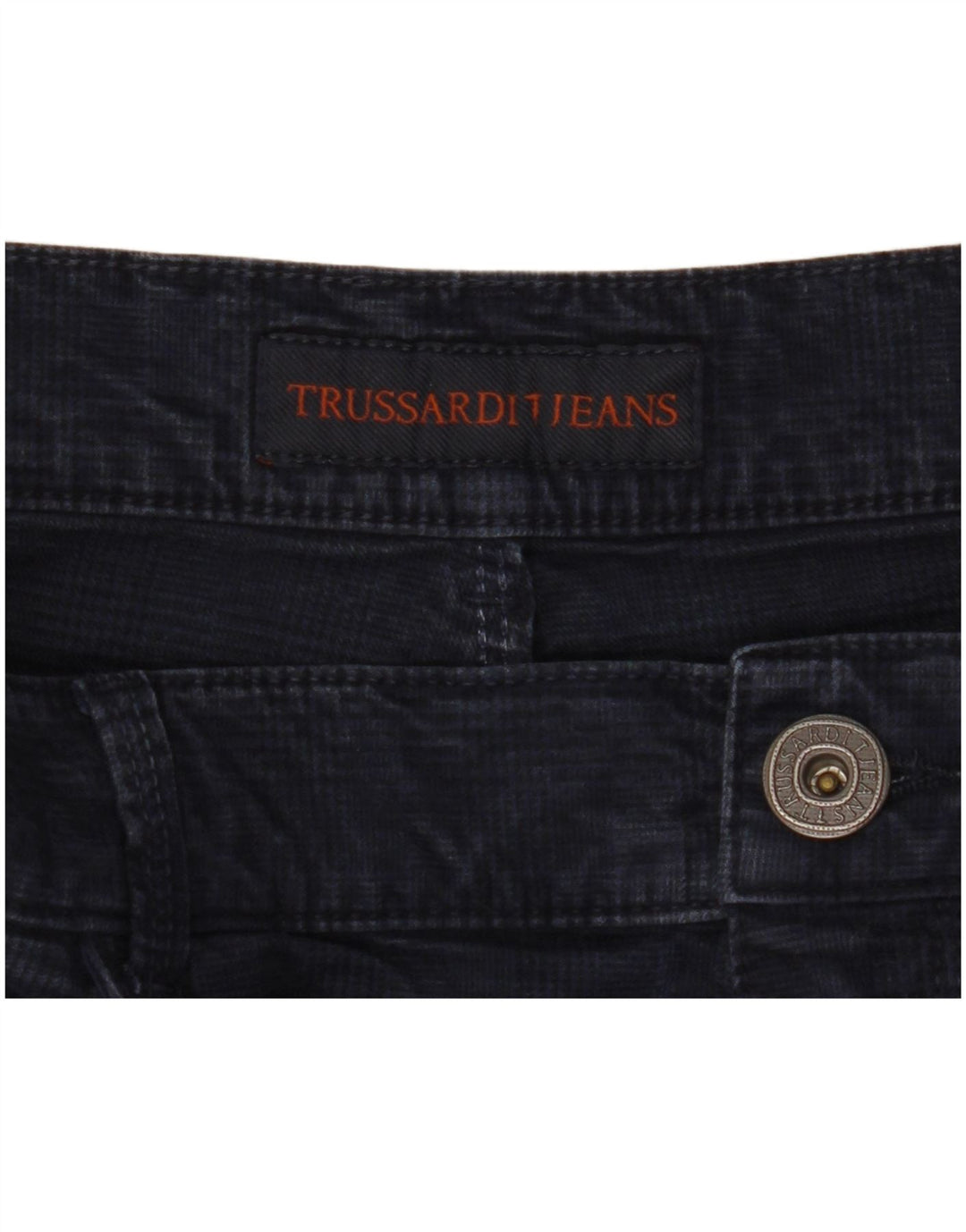 Trussardi Herre tilspidsede afslappede bukser W38 L33 Marineblå Houndstooth