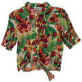 JANINA Womens Front Tie Shirt Bluse EU 38 Medium Multicolored Floral