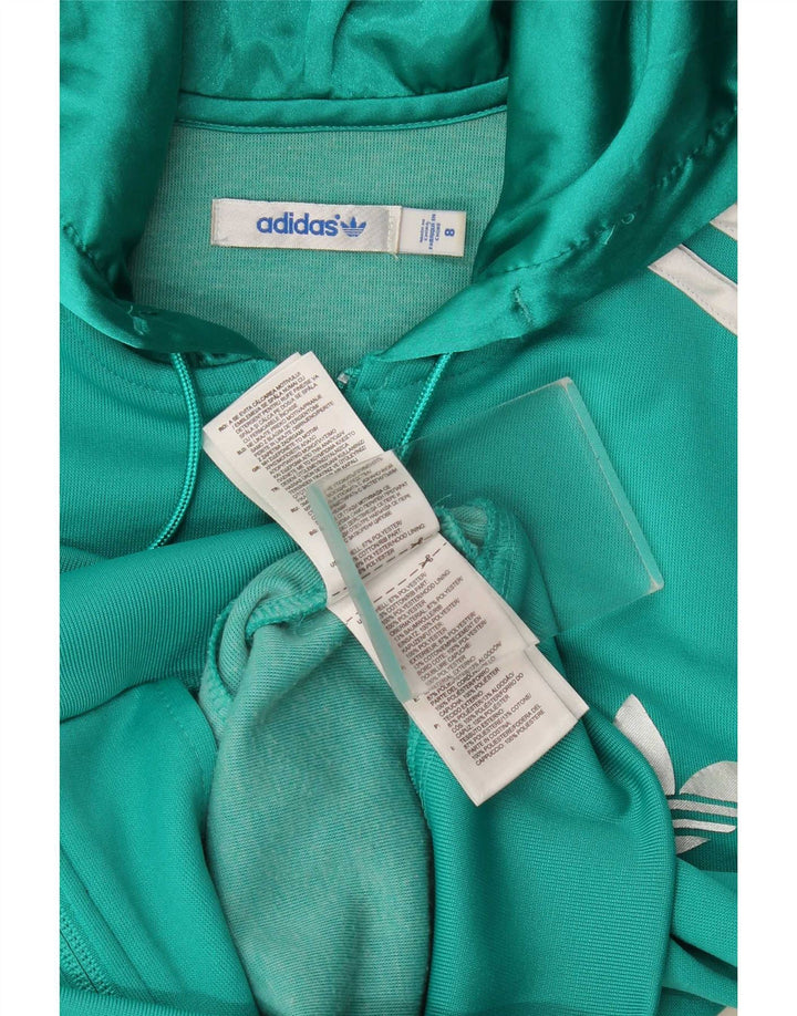 Adidas Dame hættetræningsdragt Topjakke UK 8 Lille turkis polyester