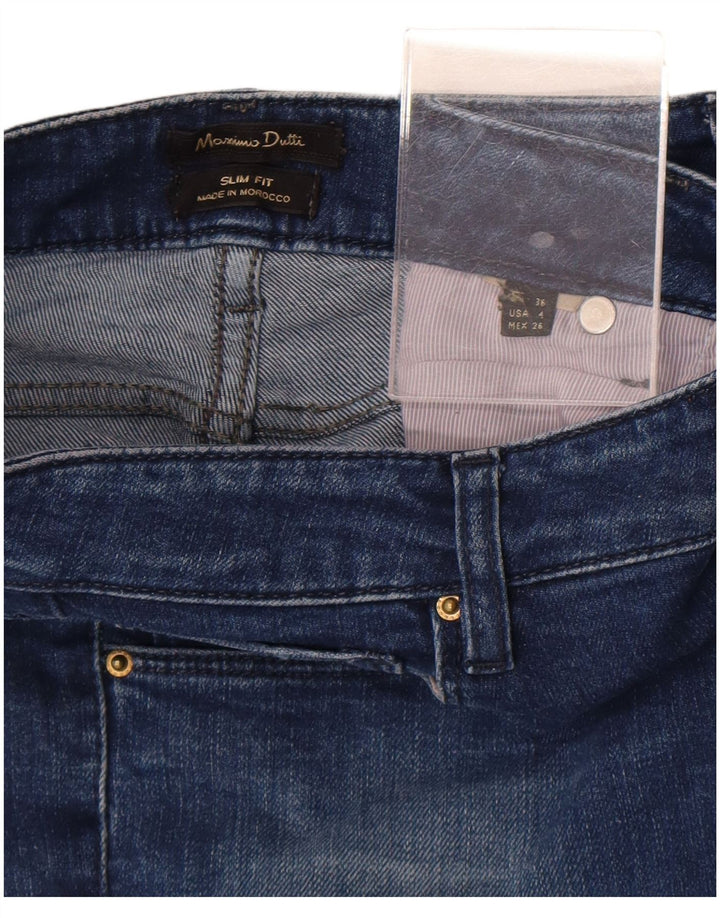 Massimo Dutti Dame Slim Jeans EU 36 XS W26 L30 Blå