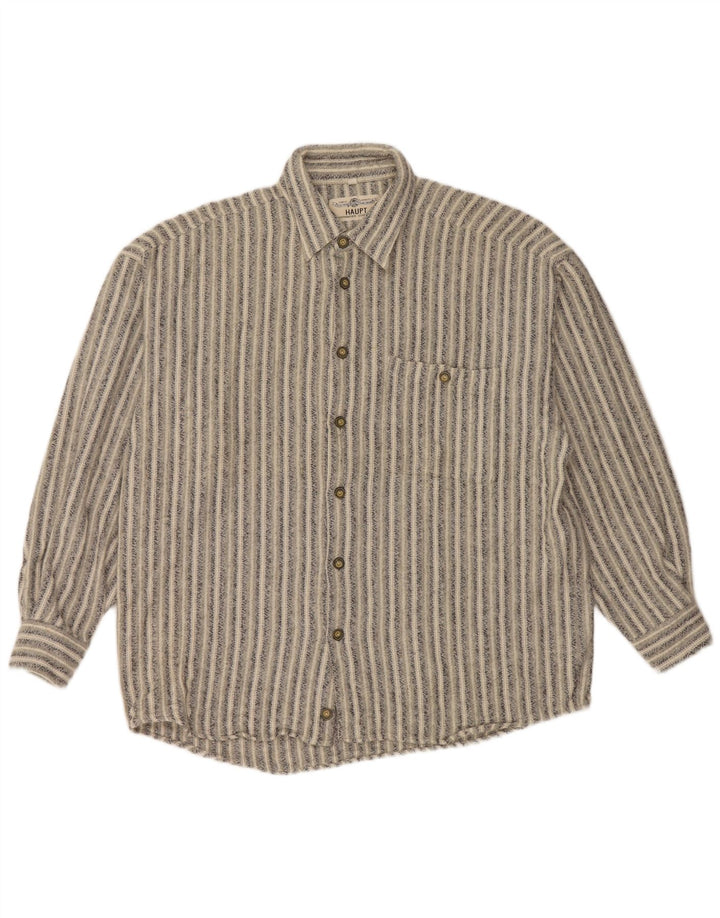 HAUPT Flannelskjorte til mænd størrelse 41/42 Stor grå nålestribet bomuld