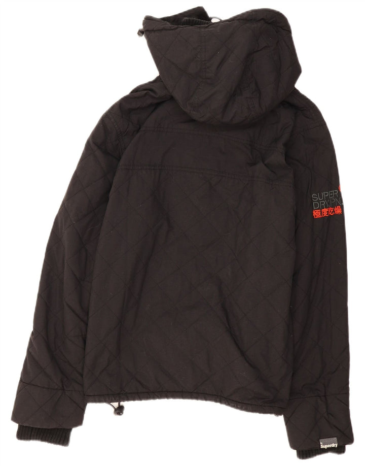 Superdry Windbreaker-jakke med hætte til mænd UK 38 Medium Black Polyester