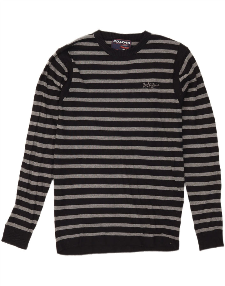 JACK & JONES Herretrøje med rund hals, stor sort stribet