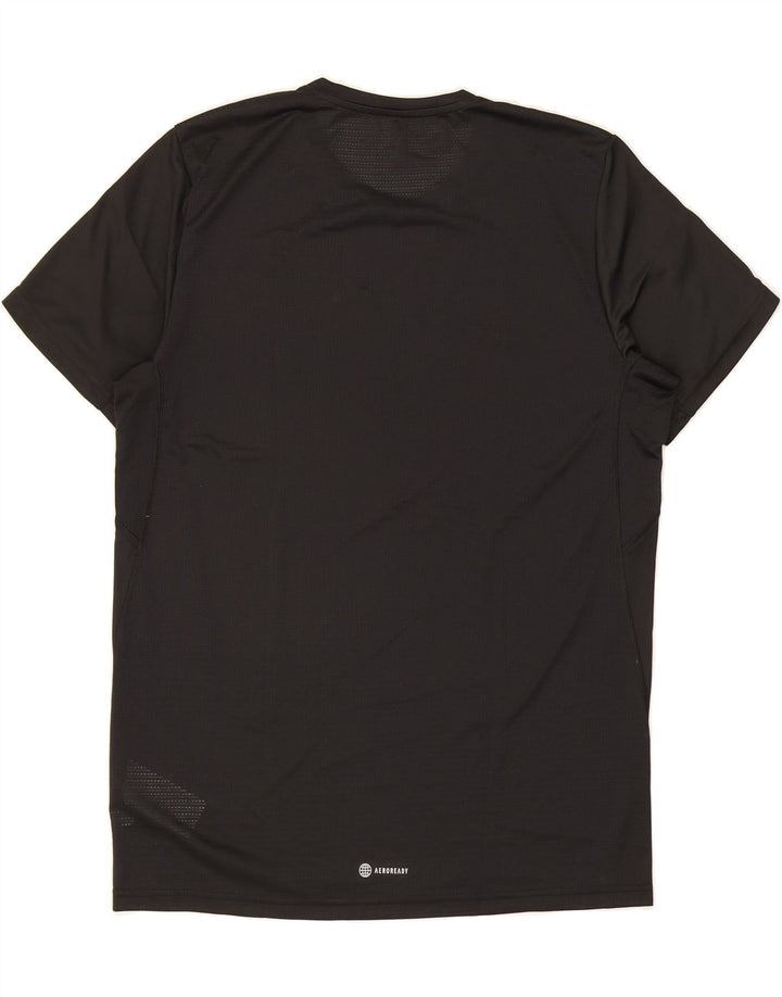 ADIDAS Mens Aeroready T-Shirt Top Medium Black Polyester Vintage Adidas and Second-Hand Adidas from Messina Hembry 
