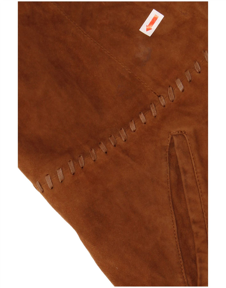 CONBIPEL Dame 2-knaps ruskindsblazerjakke IT 48 XL Brunt læder