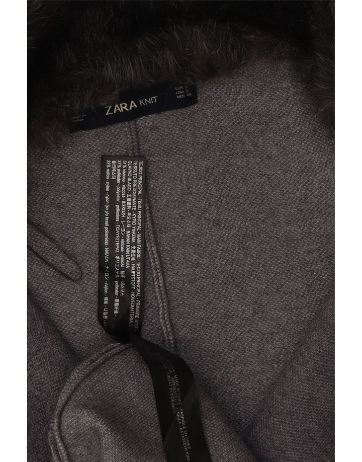 Zara Womens Poncho Coat UK 10 Small Grey Viscose