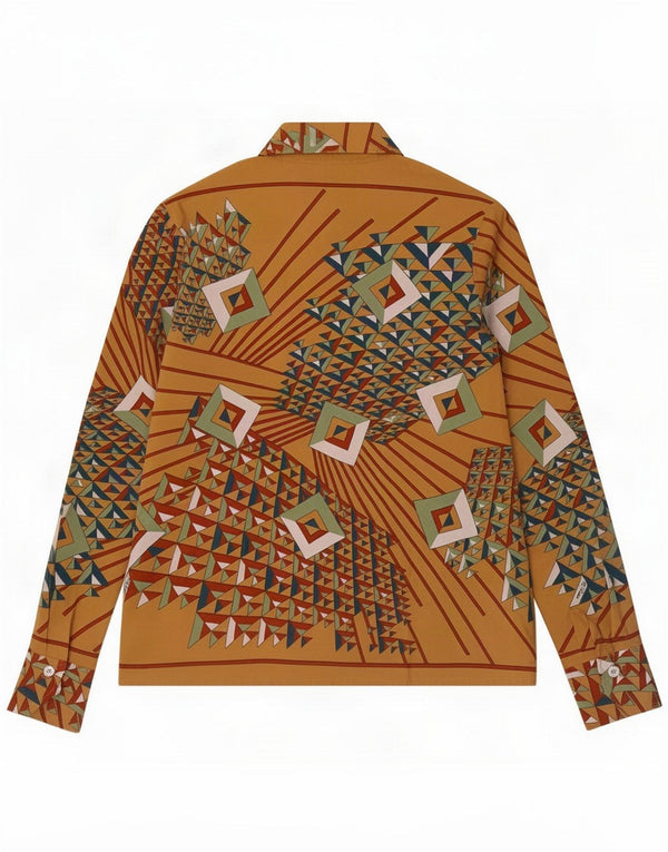 Vintage Womens Shirt Blouse IT 42 Medium Yellow Geometric Polyester