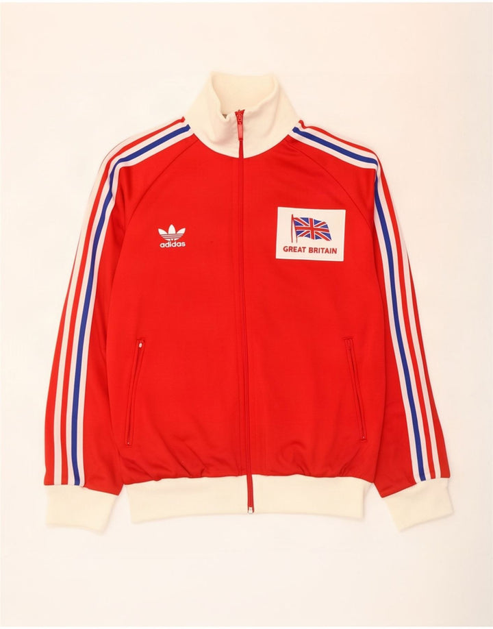 Adidas Herre Great Britain Træningsdragt Topjakke Stor Rød Colourblock