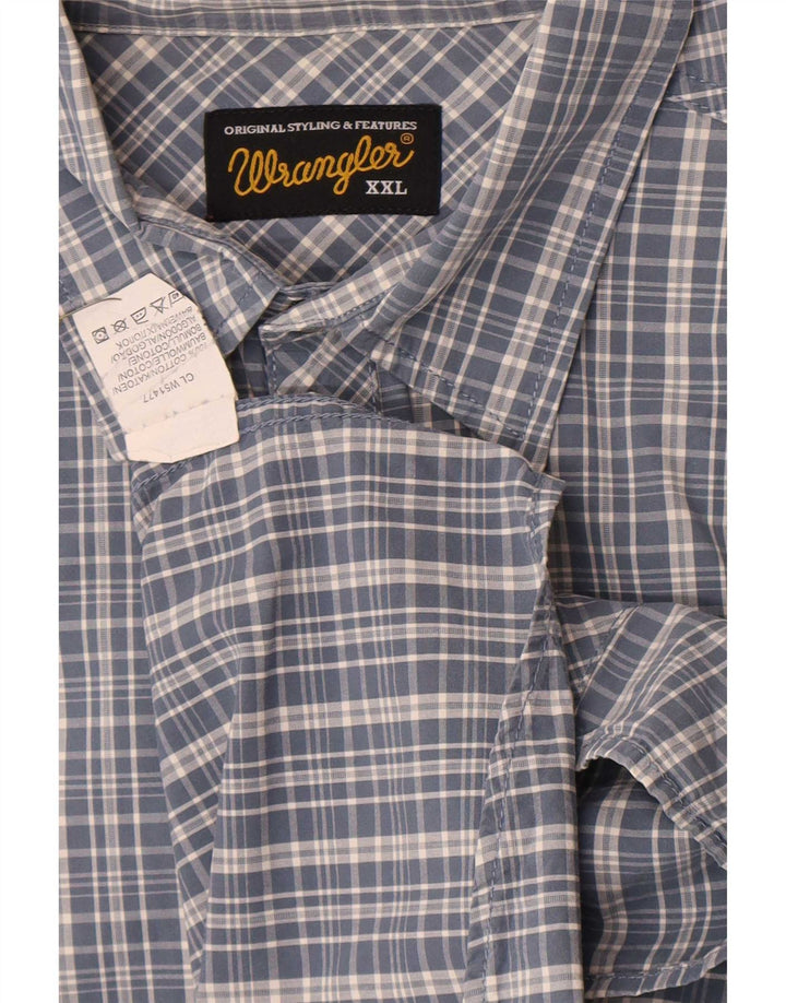 Wrangler herreskjorte 2XL blå ternet bomuld