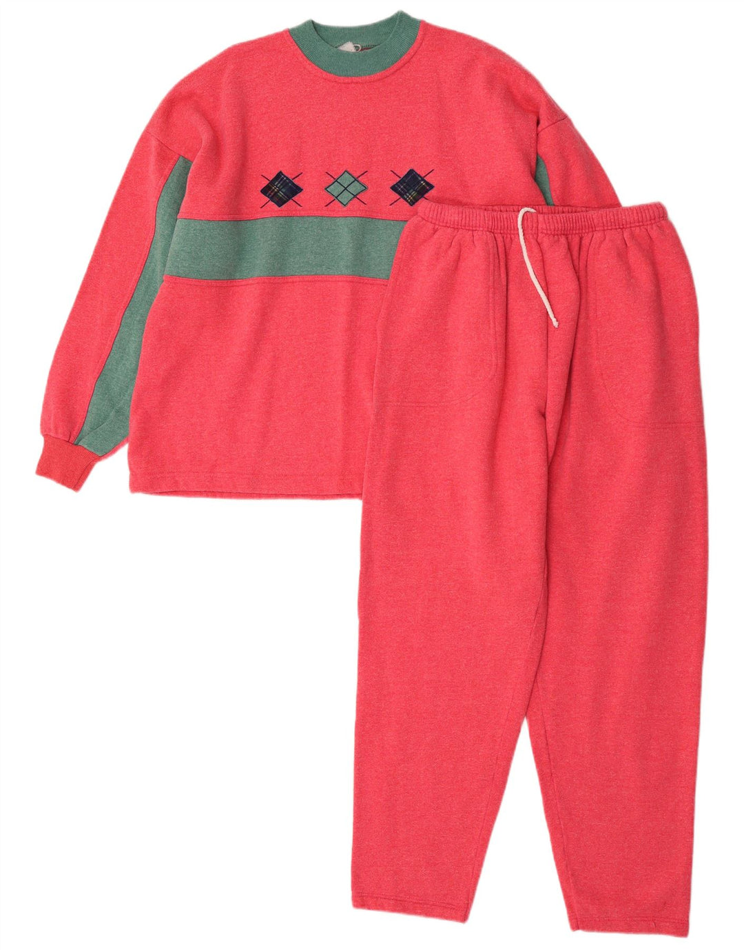 Vintage hel træningsdragt til kvinder UK 10 Small Pink Colourblock