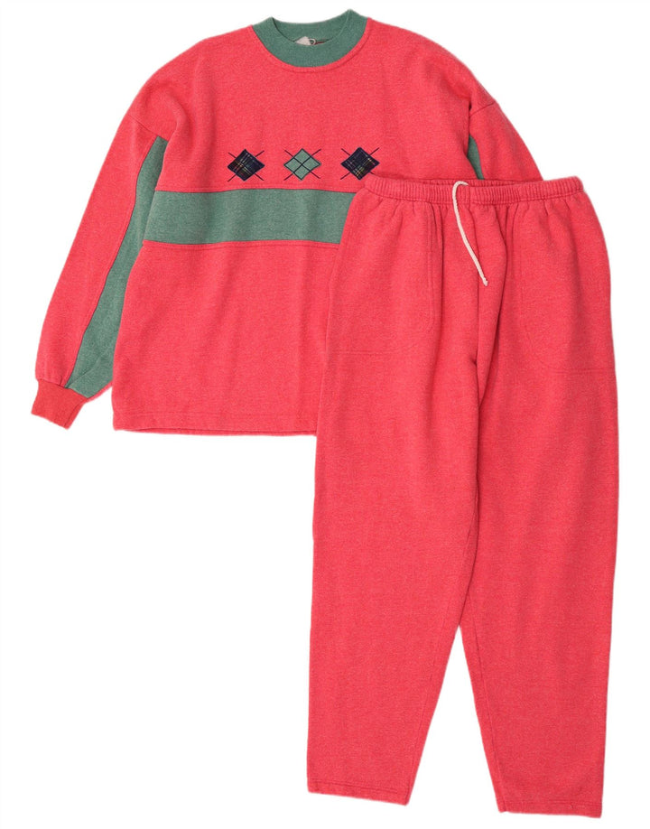 Vintage hel træningsdragt til kvinder UK 10 Small Pink Colourblock