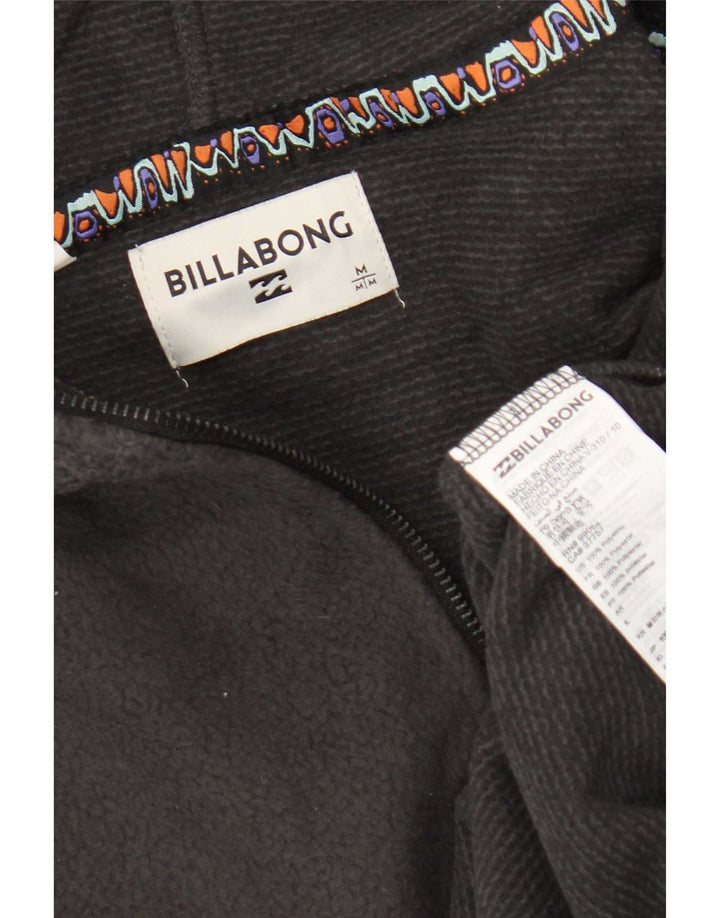 Billabong Herre Hooded Zip Neck Fleece Jumper Medium Grey Polyester