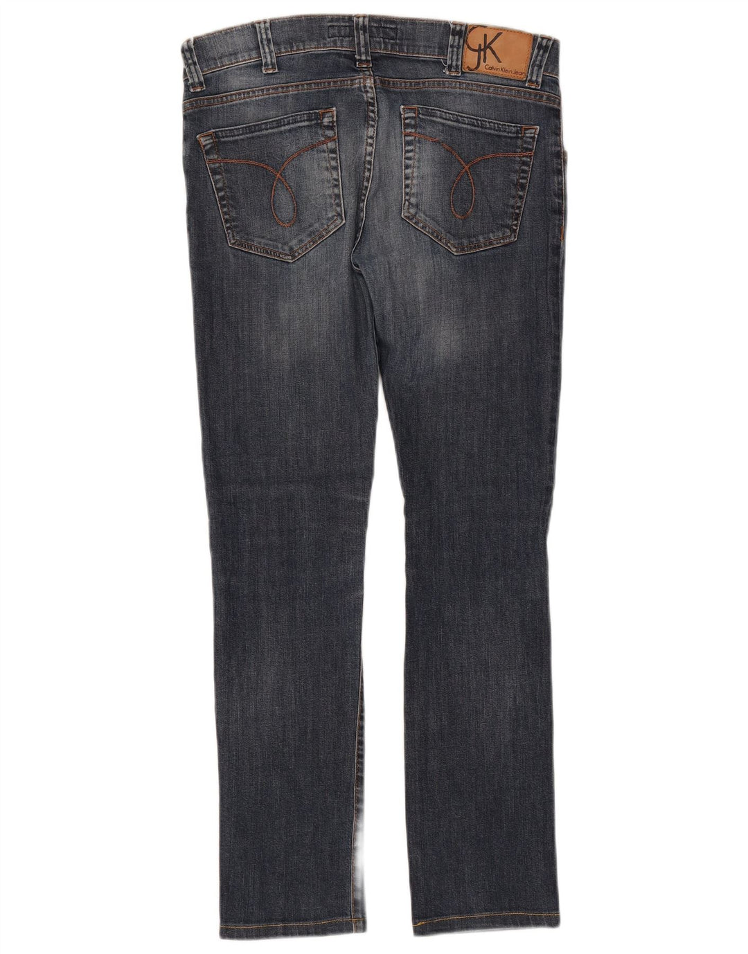 CALVIN KLEIN Dame Slim Jeans W30 L28 Marineblå Bomuld
