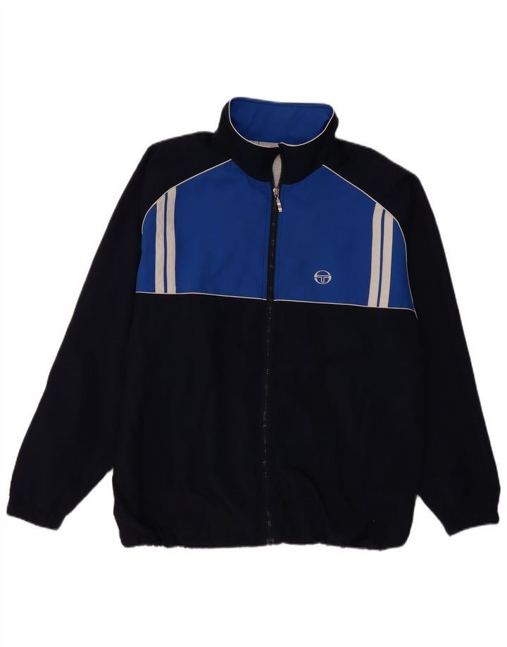 Sergio Tacchini Herre træningsdragt Topjakke Stor marineblå farveblok