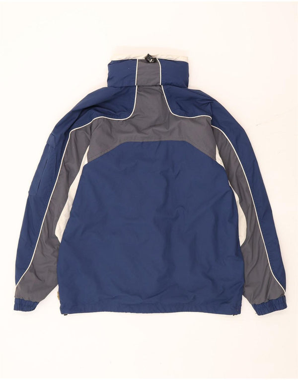 Columbia Herre Hooded Loose Fit Skijakke UK 36 Small Navy Blue Colourblock