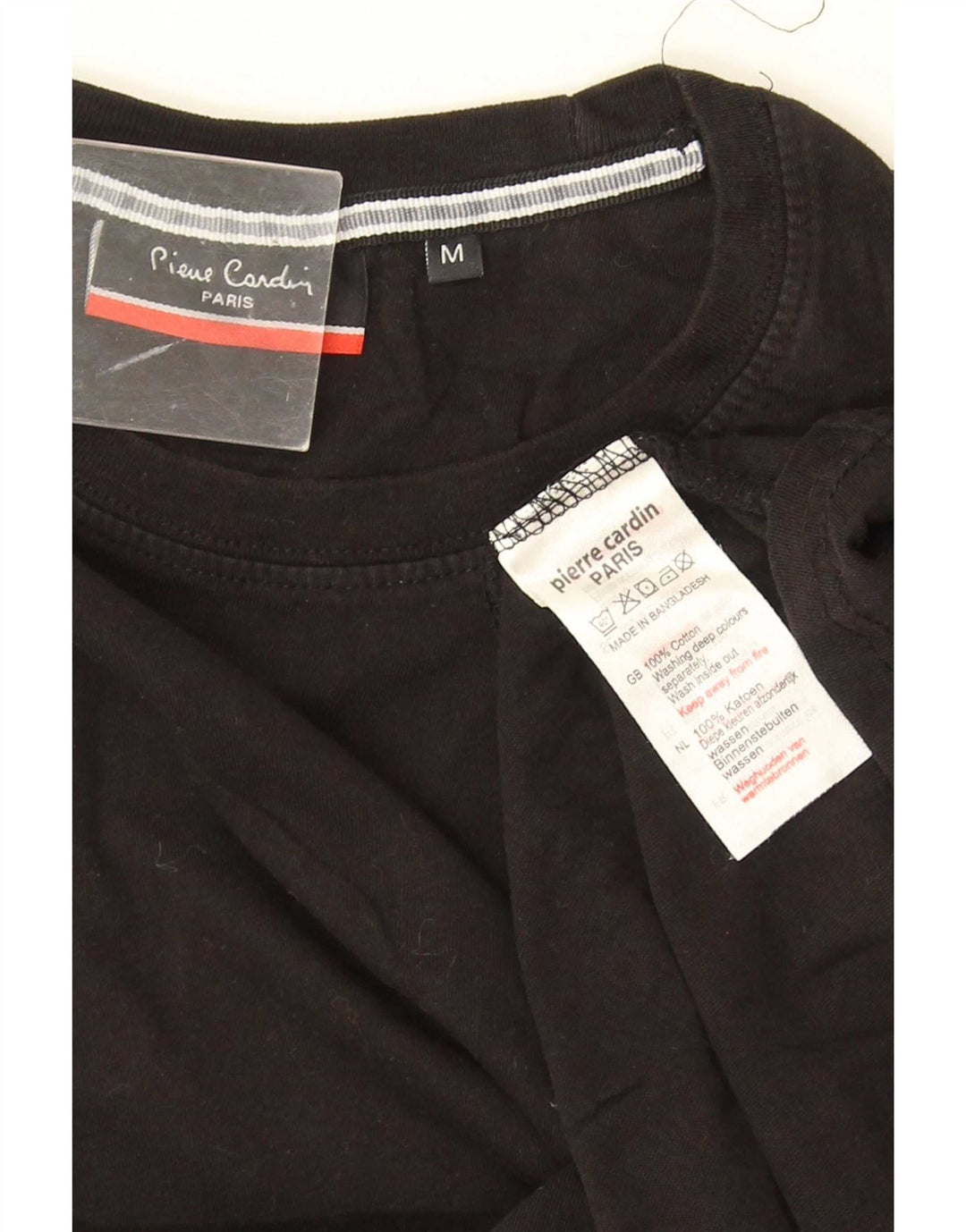 Pierre Cardin Herre T-Shirt Top Medium Sort Bomuld