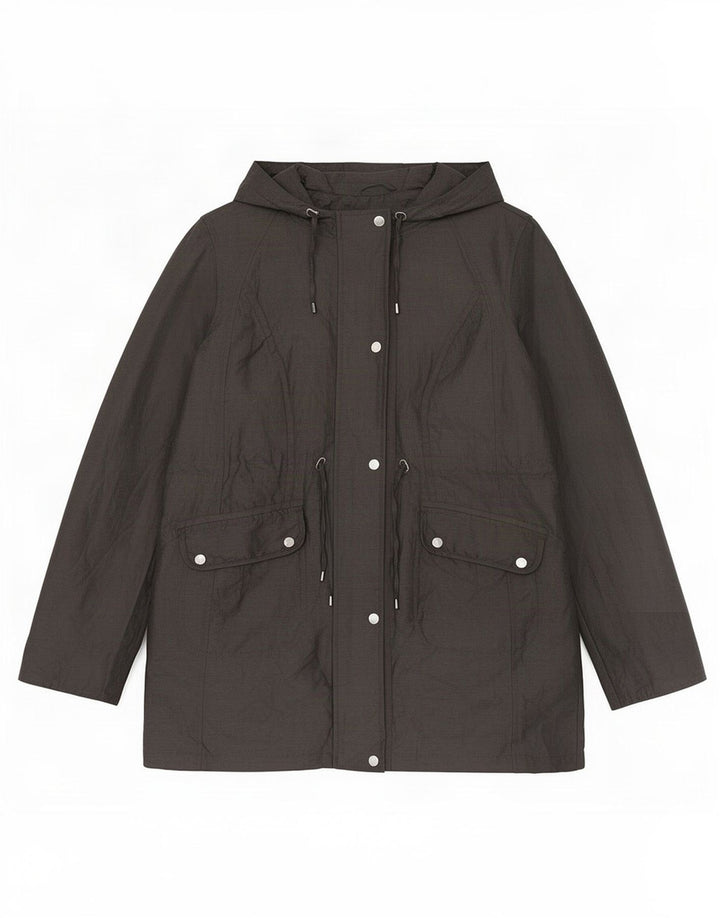 Marks & Spencer Dame Hooded Parka Jacket UK 14 Large Grå Polyamid