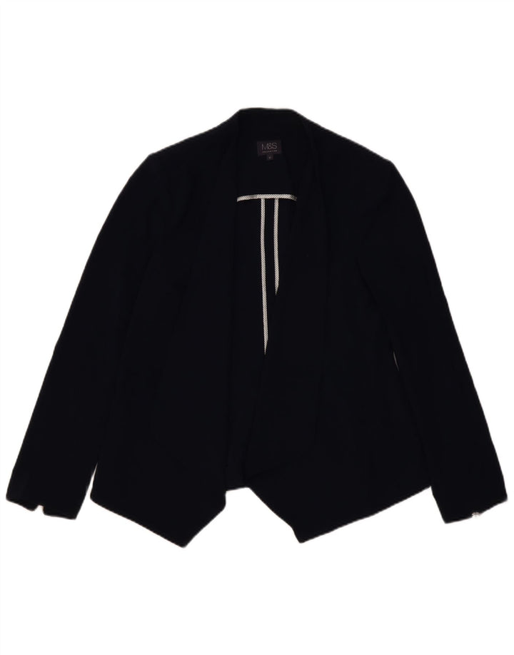 MARKS & SPENCER Åben blazerjakke til kvinder UK 12 Mellem marineblå polyester