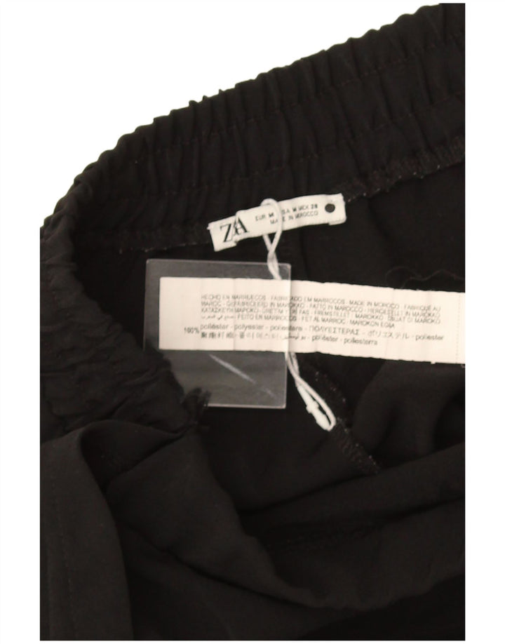 Zara Womens Wrap Casual Bukser Medium W30 L27 Sort Polyester