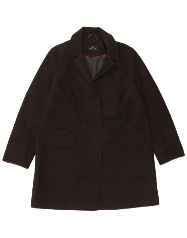Topshop Womens Overcoat UK 12 Medium  Black Polyester