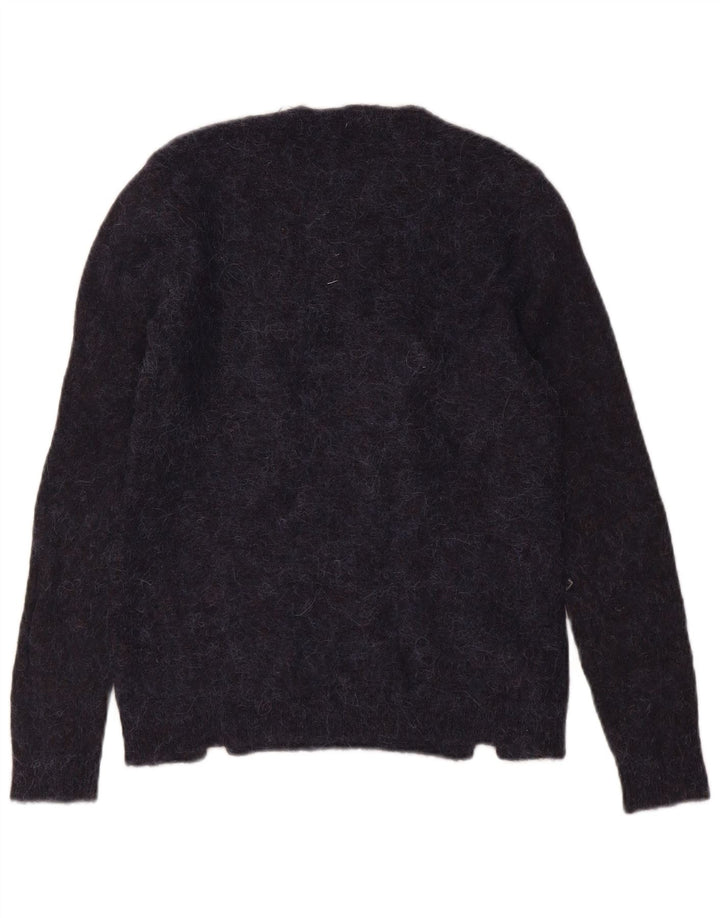 White Stuff Dame Grafisk Crew Neck Jumper Sweater UK 10 Small Navy Blue