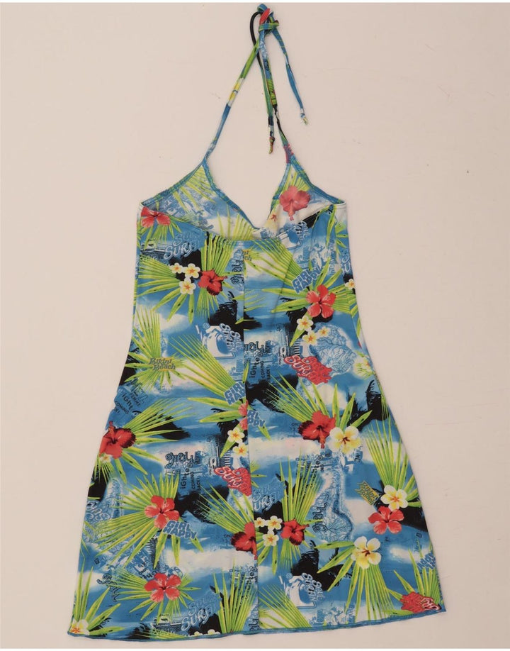 O'NEILL Dame Halter Dress UK 14 Large Multicolored Floral Polyamid
