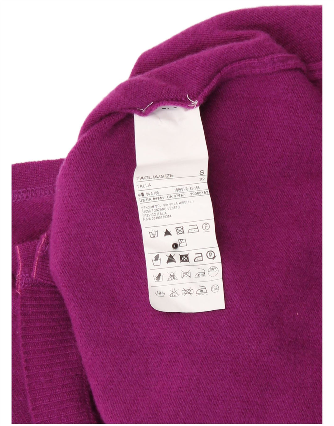 Benetton Dame Cardigan Sweater UK 8 Lille Lilla Uld