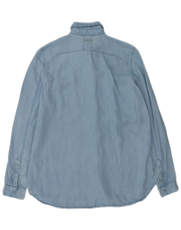 Calvin Klein Jeans Dame Denim Skjorte UK 6 XS Blå Lyocell