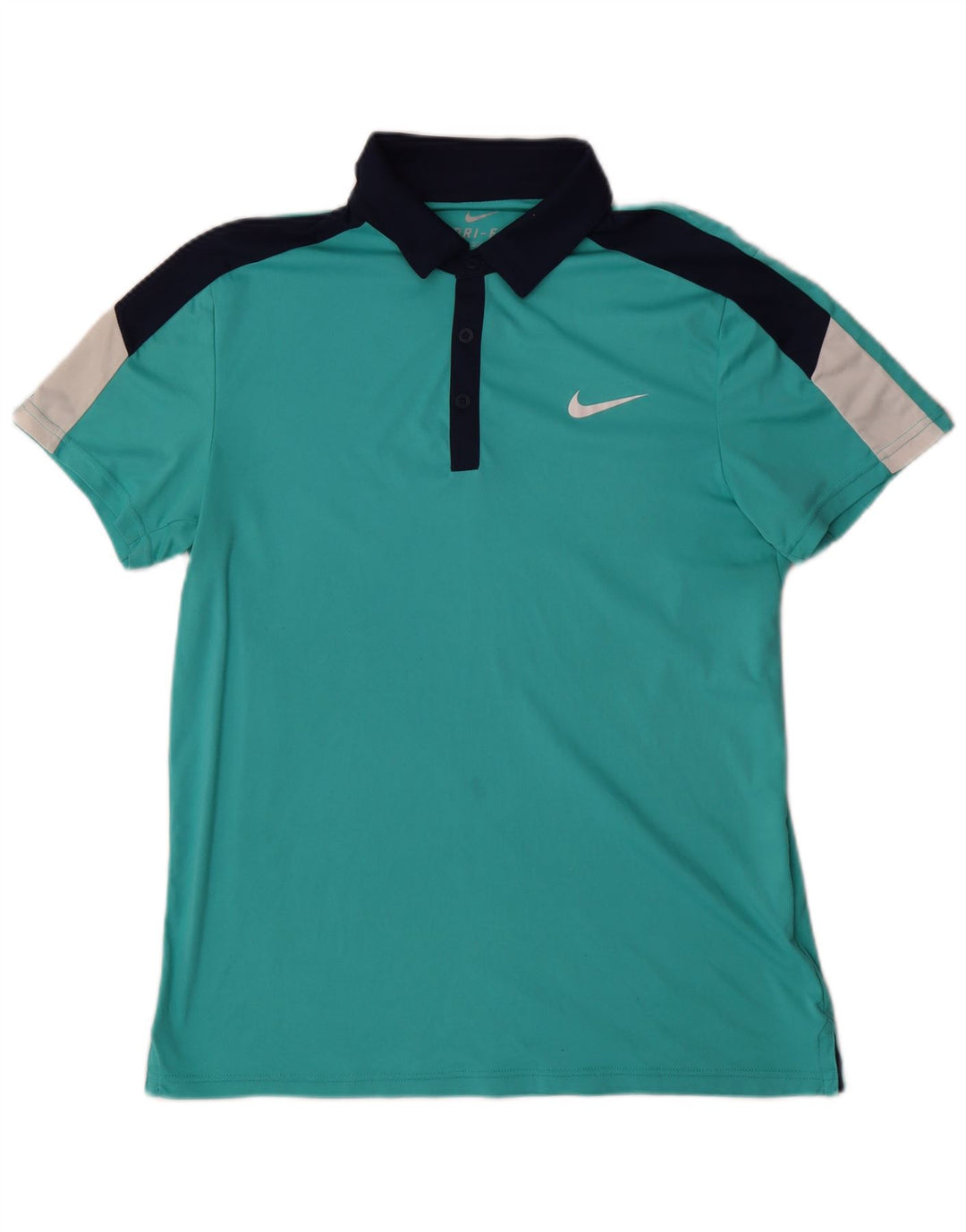 NIKE Herre Dri Fit Rugby Polo Shirt Medium Turkis Colourblock