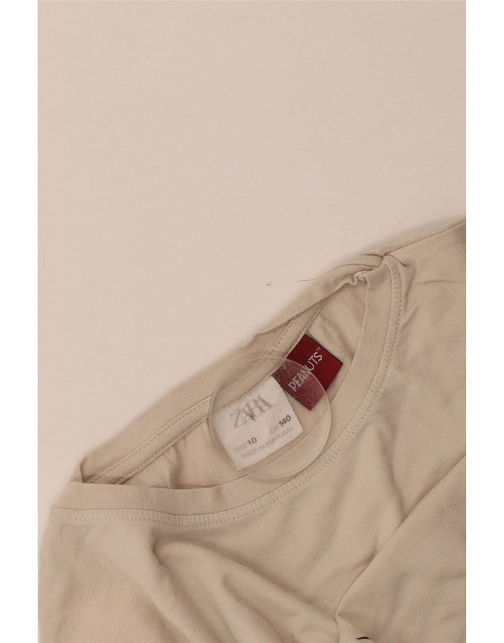 Zara Boys Grafisk T-Shirt Top 9-10 år Off White