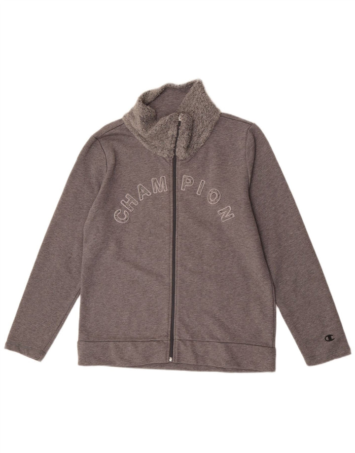 Champion Dame grafisk træningsdragt Topjakke UK 14 Medium Grey Bomuld