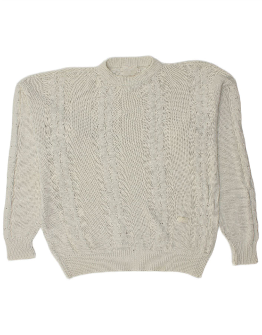 CROWN Herre Crew Neck Jumper Sweater Medium White