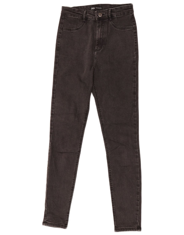 Zara Dame Højtalje Skinny Jeans EU 36 XS W26 L27 Grå