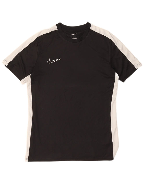 Nike Herre Dri Fit Slim Fit T-Shirt Top Stor Sort Colourblock Polyester