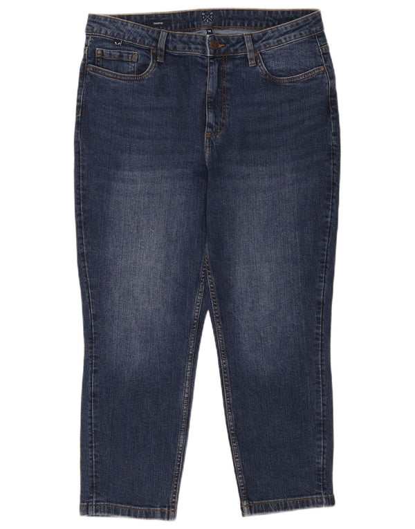 Crew Clothing Dame Cropped Jeans UK 14 Large W34 L24 Navy Blue Bomuld