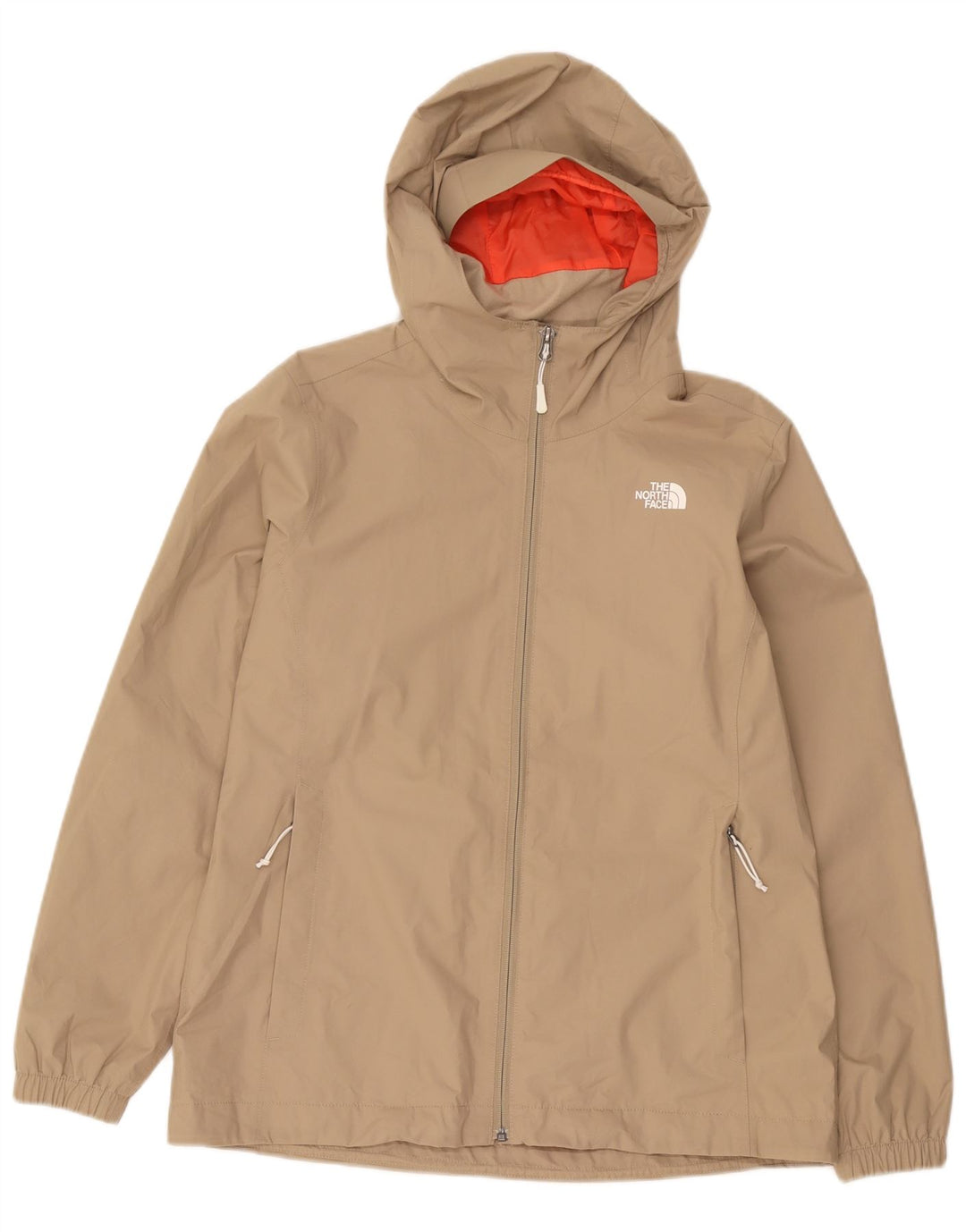 The North Face Regnjakke med hætte til kvinder UK 14 Stor Beige Polyester