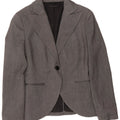 Sisley Dame 1 Knap Blazer Jacket UK 8 Small Grey