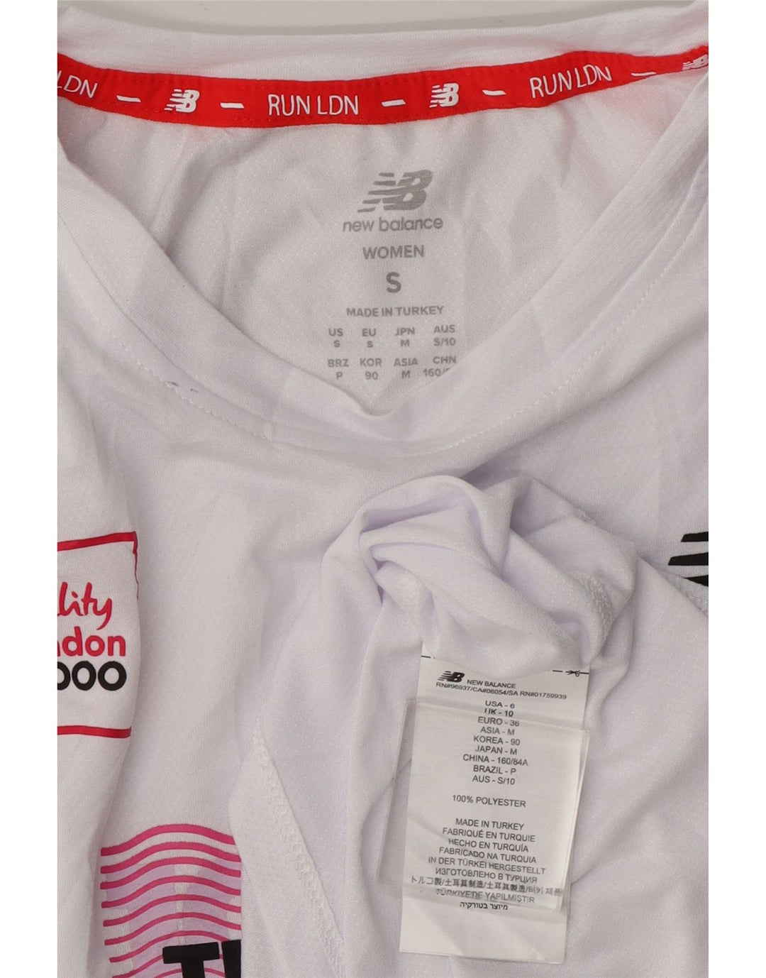 New Balance Dame Oversized grafisk T-shirt Top UK 10 Small White