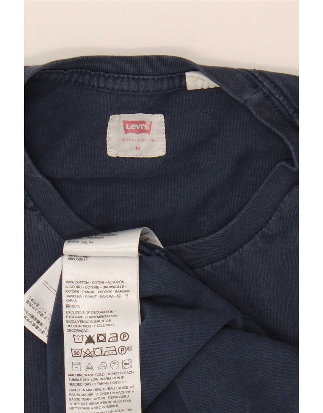 Levi's herre T-shirt top mellem marineblå bomuld