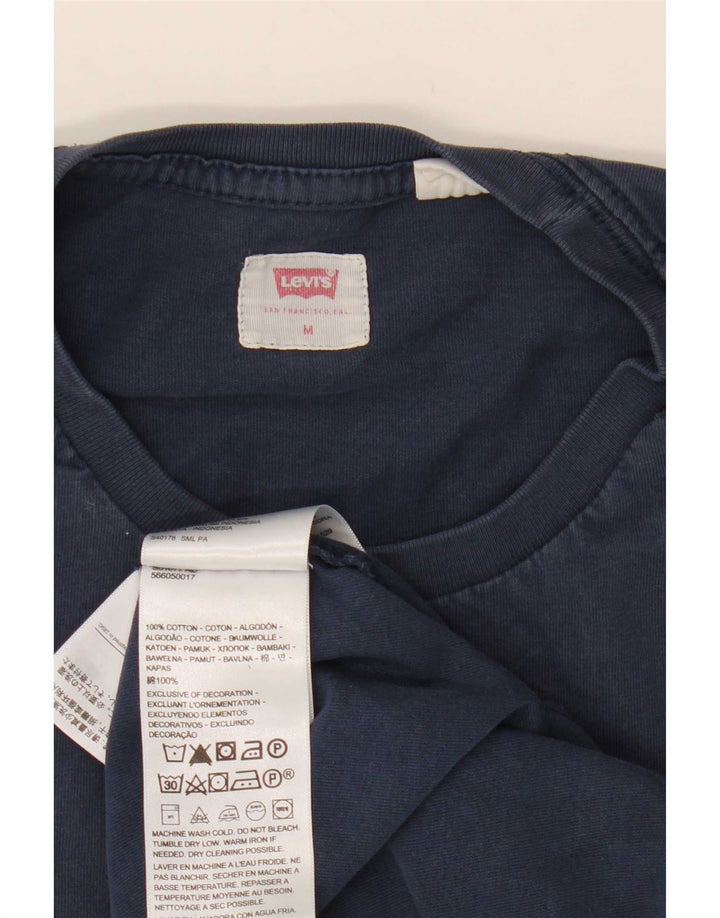 Levi's herre T-shirt top mellem marineblå bomuld