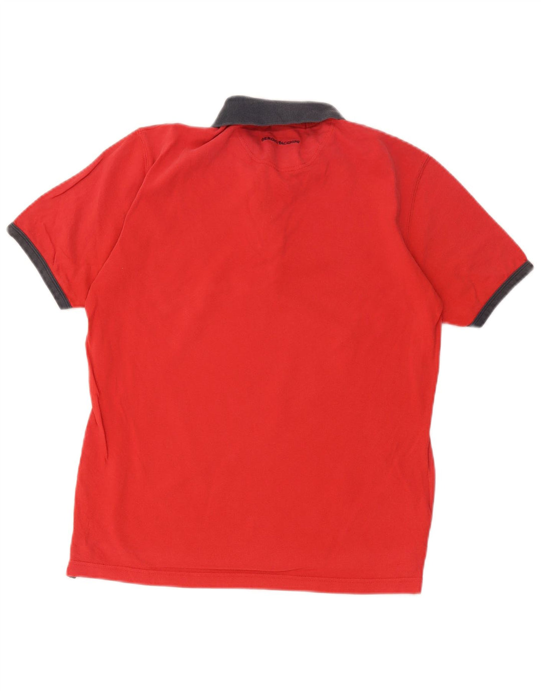 Sergio Tacchini Herre Polo Shirt IT 52 Stor Rød Colourblock Bomuld