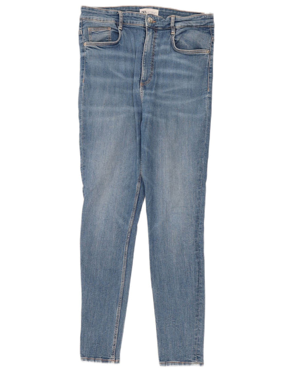 Zara Dame Højtalje Skinny Jeans EU 42 Large W32 L28 Blå