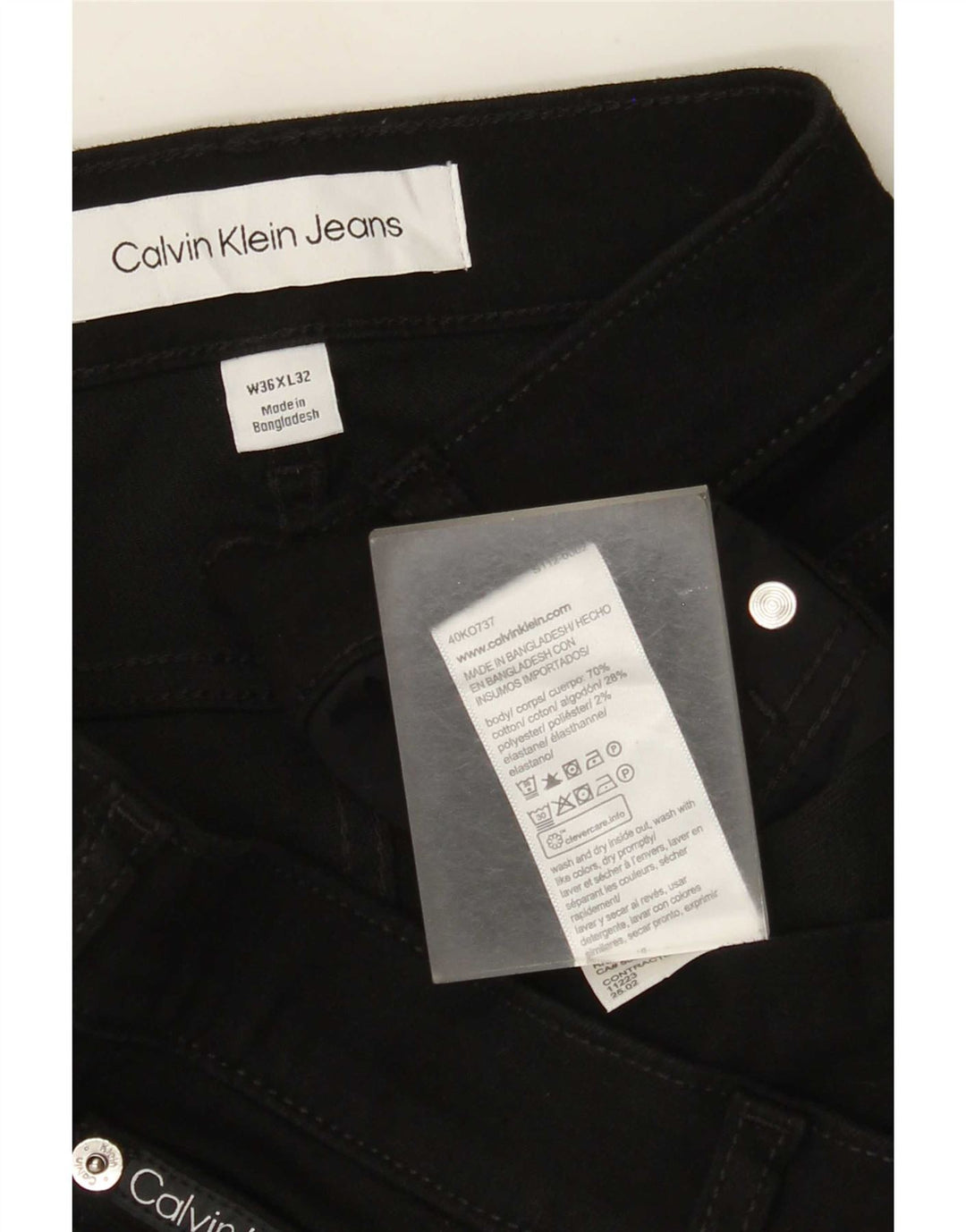 Calvin Klein Straight Jeans til mænd W36 L32 Sort bomuld