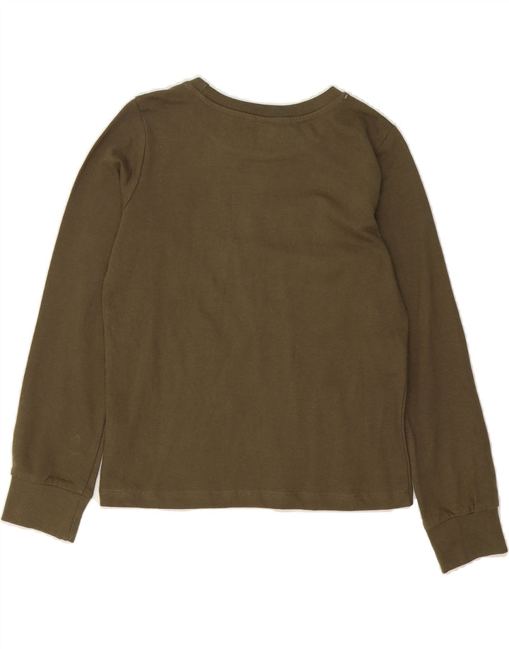 DKNY Girls Graphic Top Long Sleeve 8-9 Years Medium  Khaki Cotton Vintage Dkny and Second-Hand Dkny from Messina Hembry 