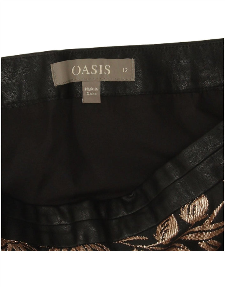 Oasis Dame Mini Nederdel UK 12 Medium W30 Black Floral