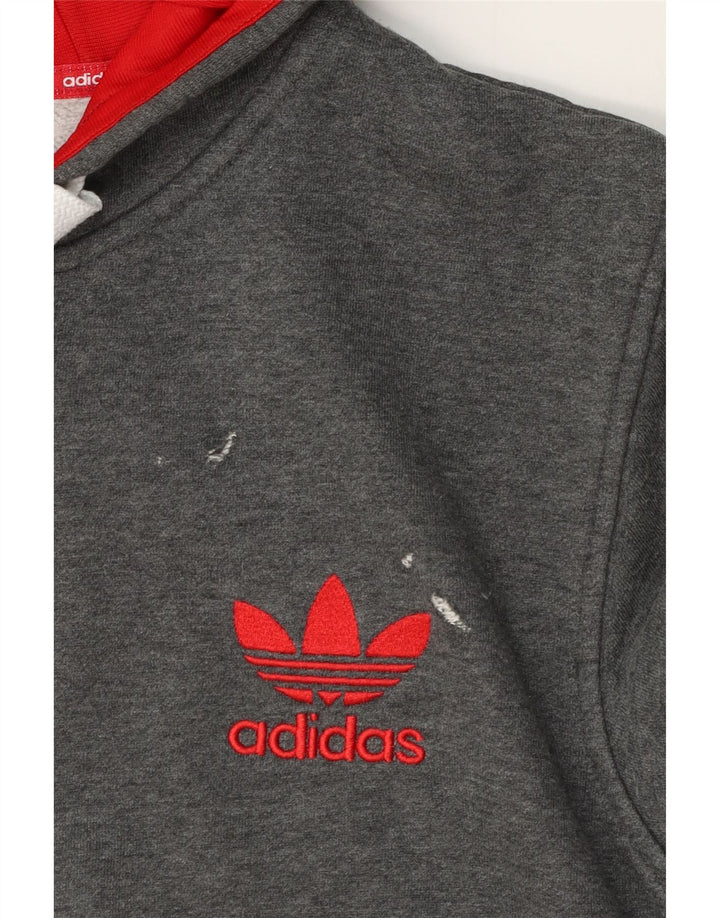 Adidas Hættetrøje med lynlås til mænd Stor grå bomuld
