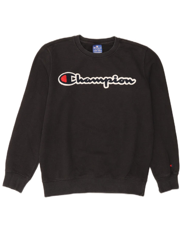 CHAMPION Drenge Grafisk Sweatshirt Jumper 13-14 år XL Sort