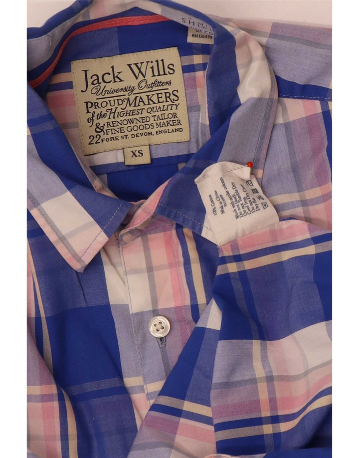 Jack Wills herreskjorte XS blå ternet bomuld